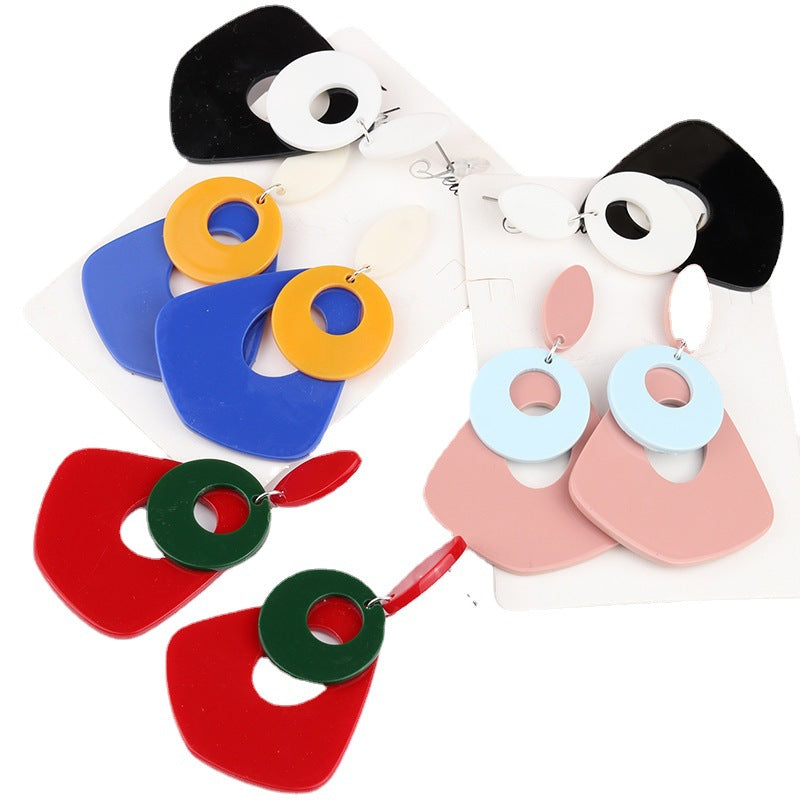 Wholesale Round hollow ing earrings acrylic earrings